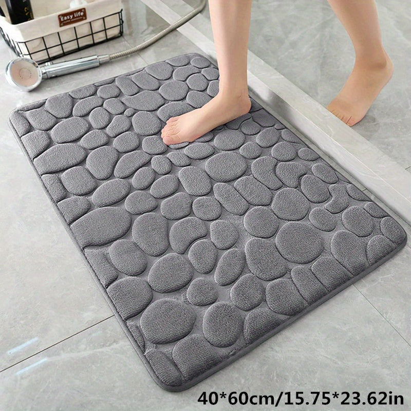 Zachte Badmat met Steeneffect - Absorberende Antislip Badmat voor Badkamer