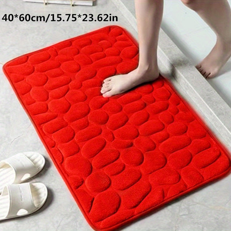 Zachte Badmat met Steeneffect - Absorberende Antislip Badmat voor Badkamer