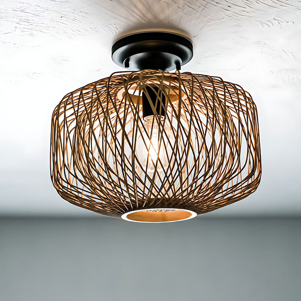 Lanton Geweven Plafondlamp - Natuurlijk Design Voor Elke Ruimte