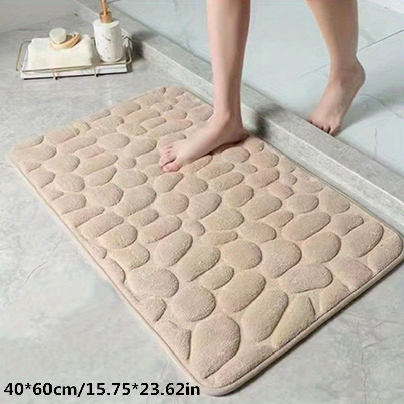 Zachte Badmat met Steeneffect - Absorberende Antislip Badmat voor Badkamer