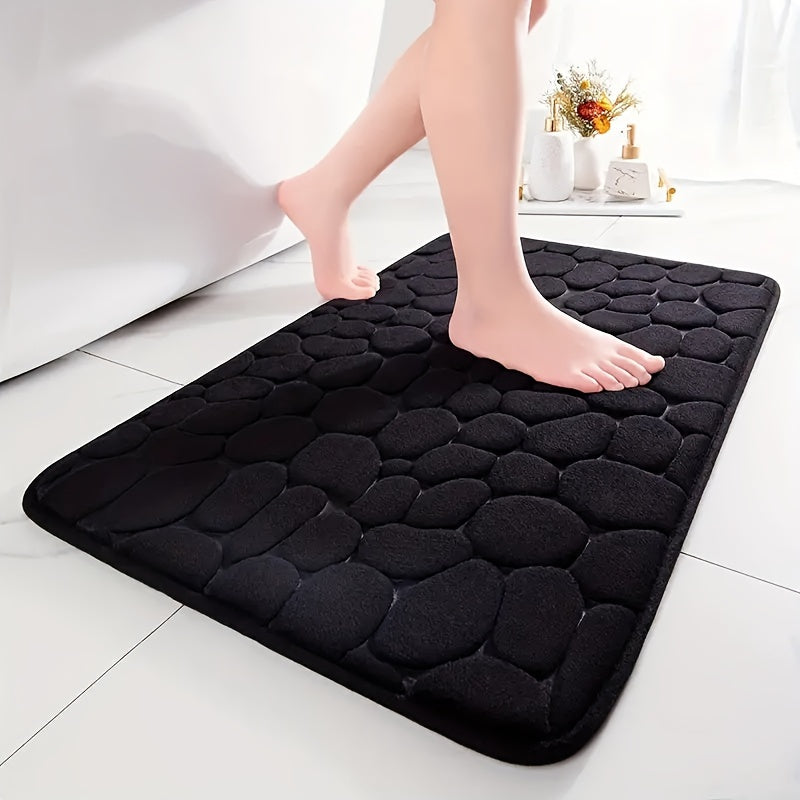 Zachte Badmat met Steeneffect - Absorberende Antislip Badmat voor Badkamer