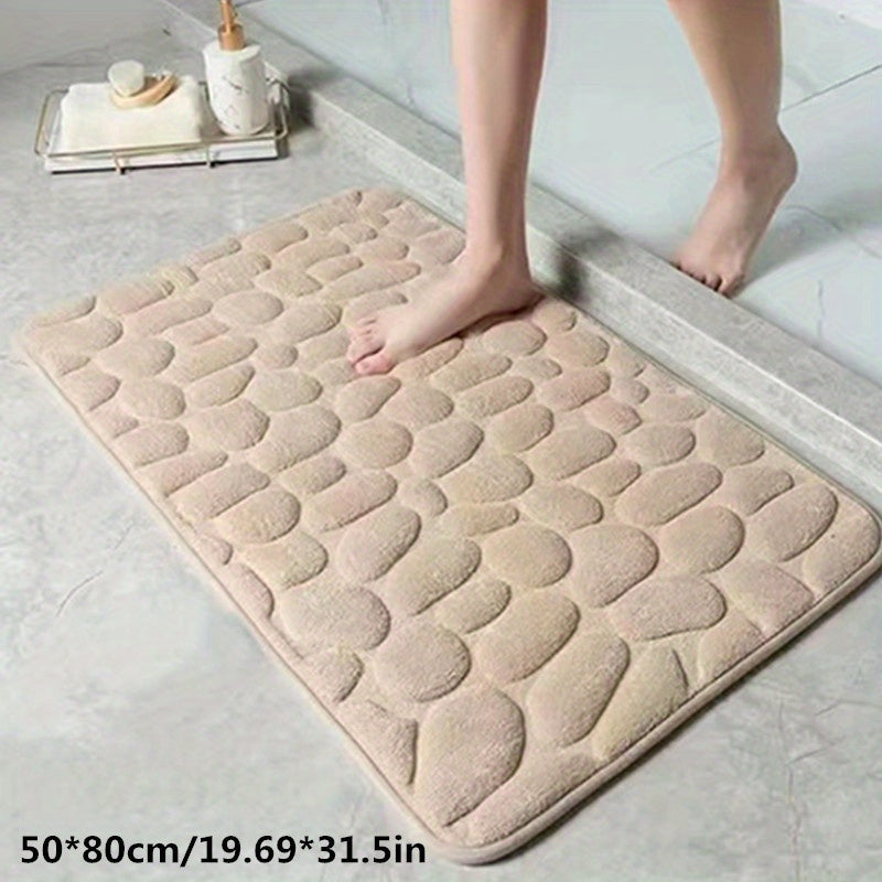 Zachte Badmat met Steeneffect - Absorberende Antislip Badmat voor Badkamer