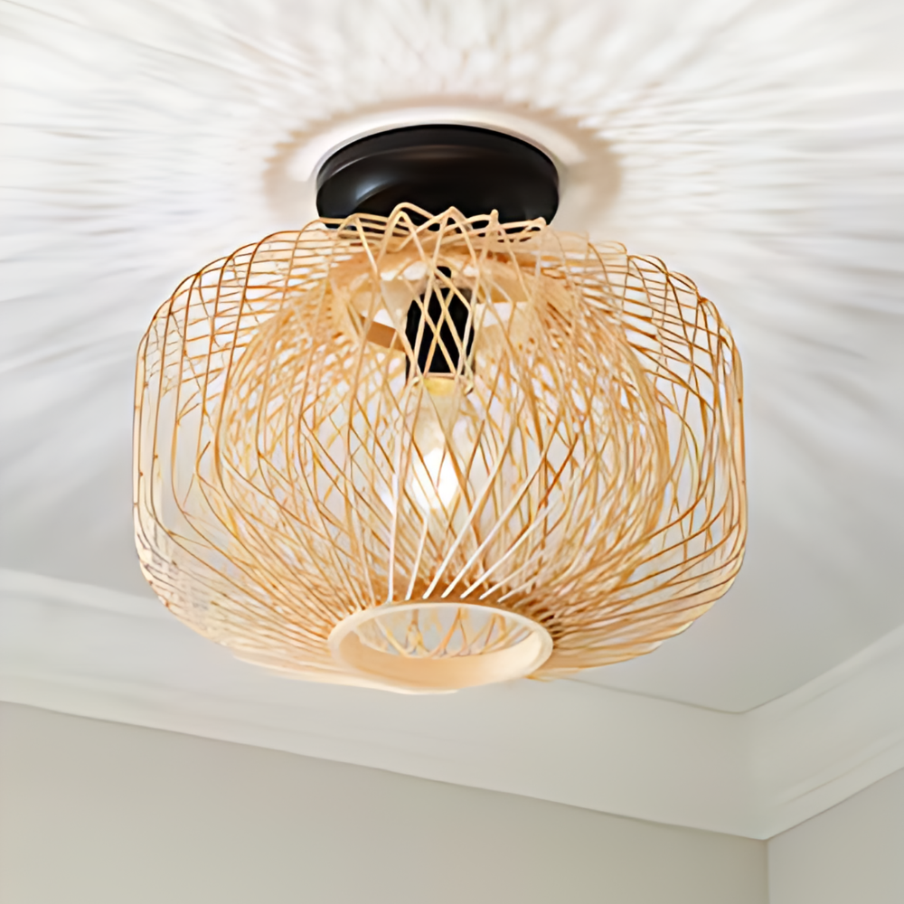 Lanton Geweven Plafondlamp - Natuurlijk Design Voor Elke Ruimte