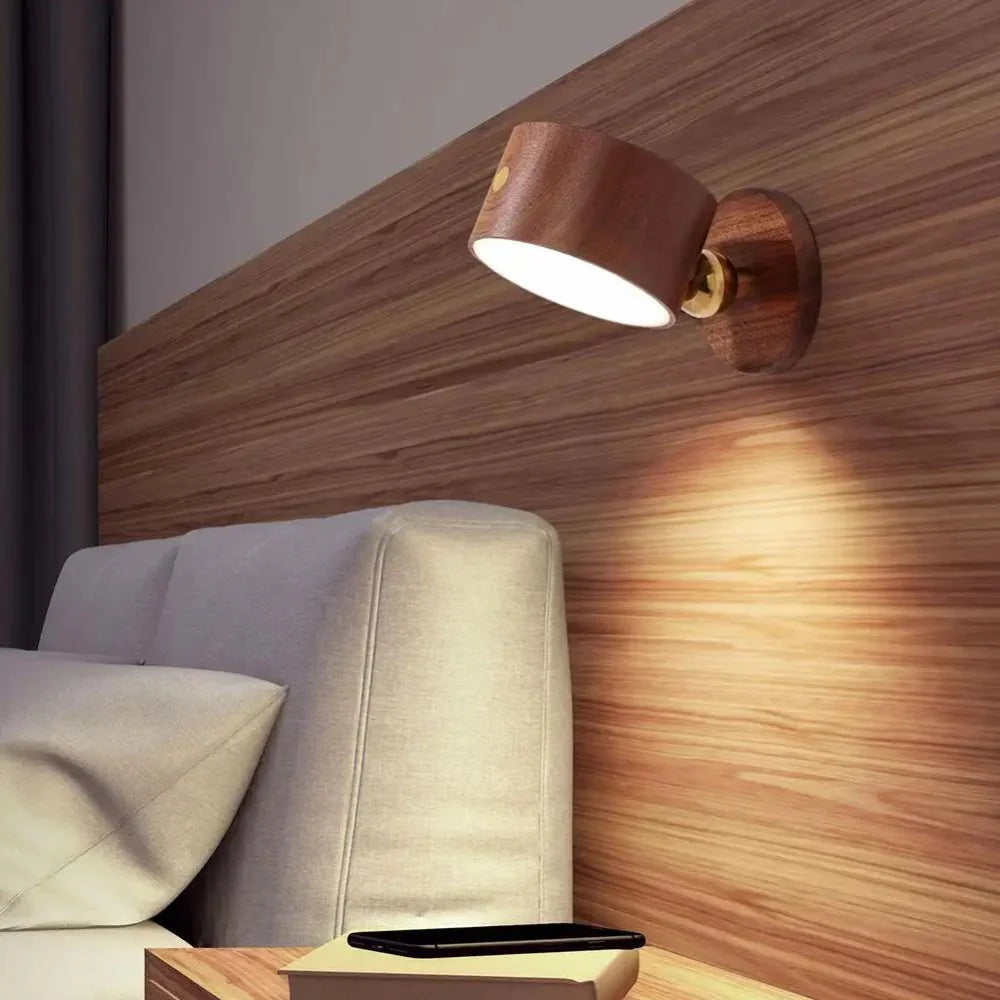 360° Verstelbare Houten Wandlamp