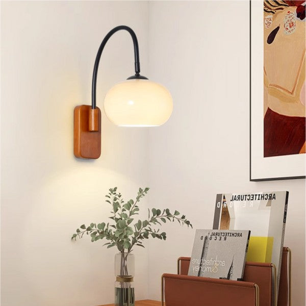 Santi Wandlamp - Muurlamp Met Houten BevestigingM