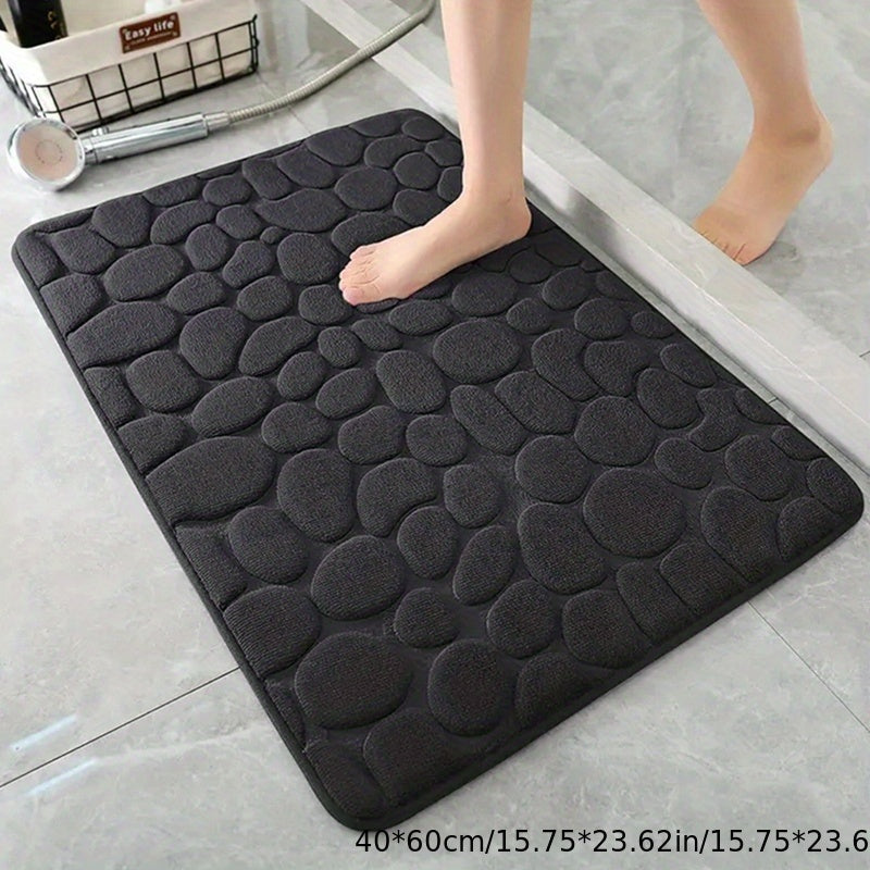 Zachte Badmat met Steeneffect - Absorberende Antislip Badmat voor Badkamer