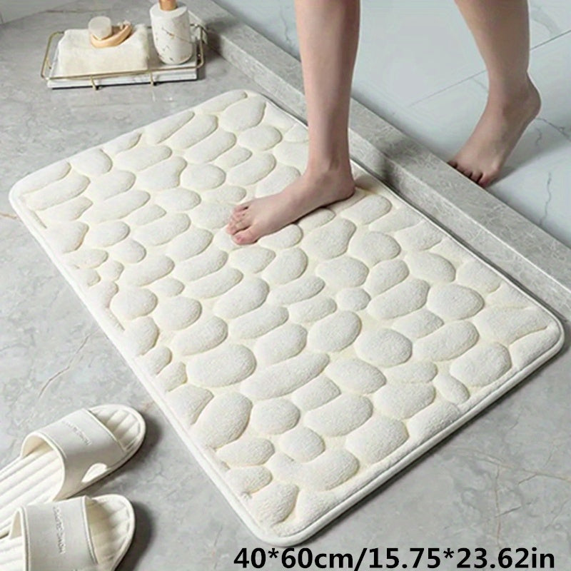 Zachte Badmat met Steeneffect - Absorberende Antislip Badmat voor Badkamer