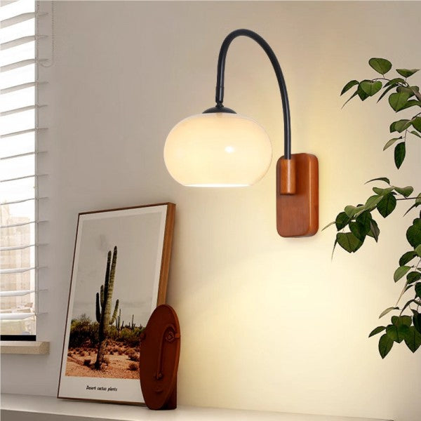 Santi Wandlamp - Muurlamp Met Houten BevestigingM