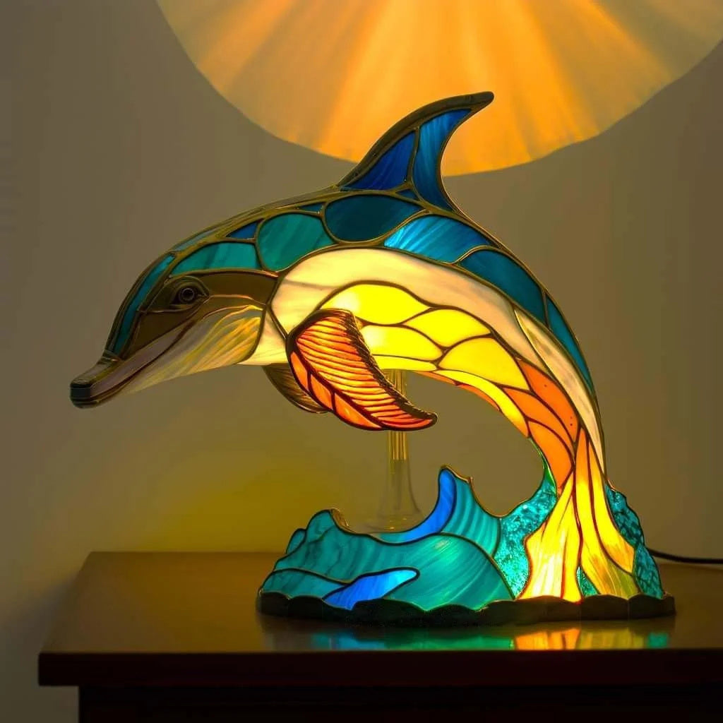 Tiffany Stijl Dierenlamp – Uniek Handgemaakt Design – Hars & Glas