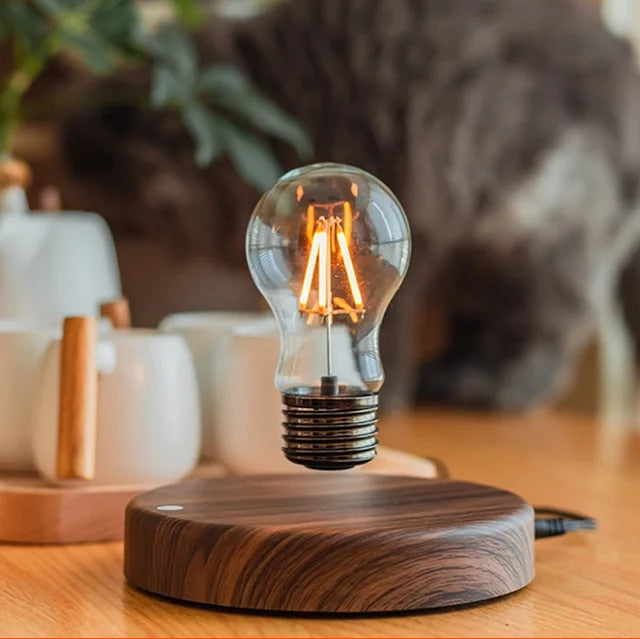 Levet Tafellamp - Zwevende LED Lamp Met Houten Basis