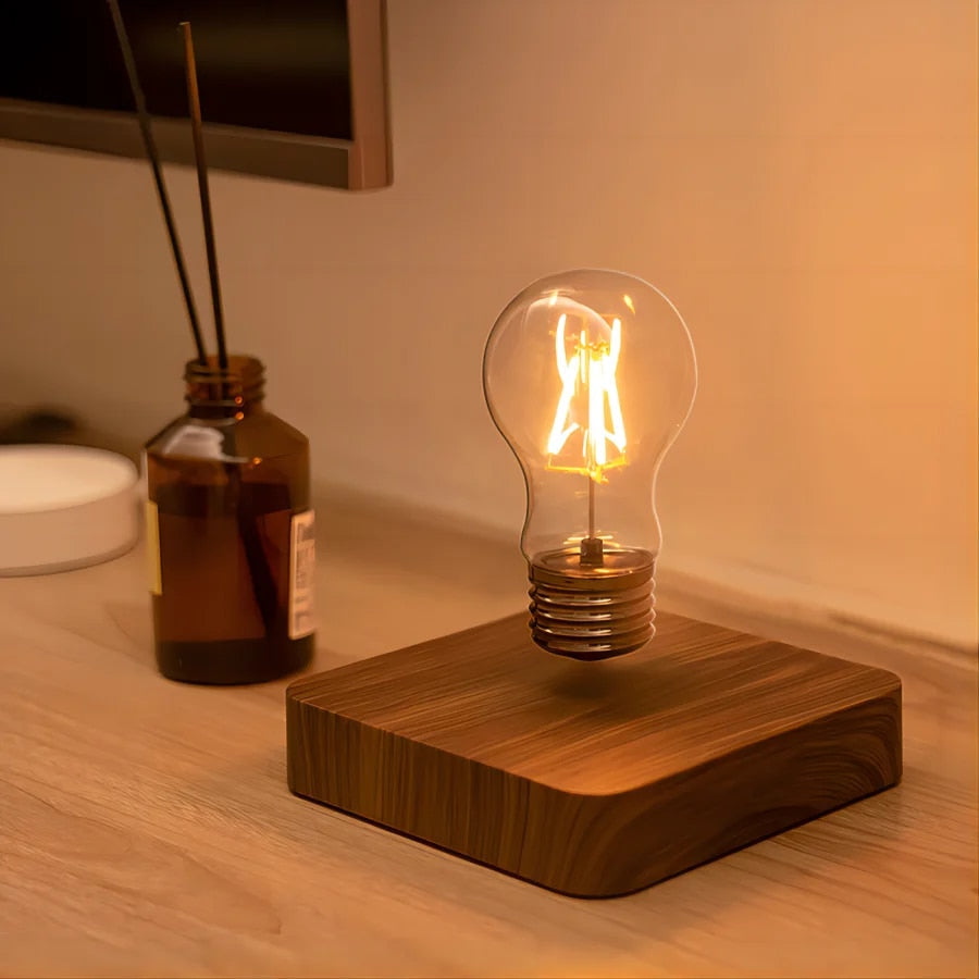 Levet Tafellamp - Zwevende LED Lamp Met Houten Basis