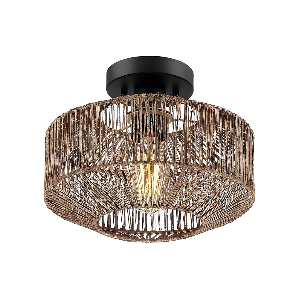 Lanton Geweven Plafondlamp - Natuurlijk Design Voor Elke Ruimte