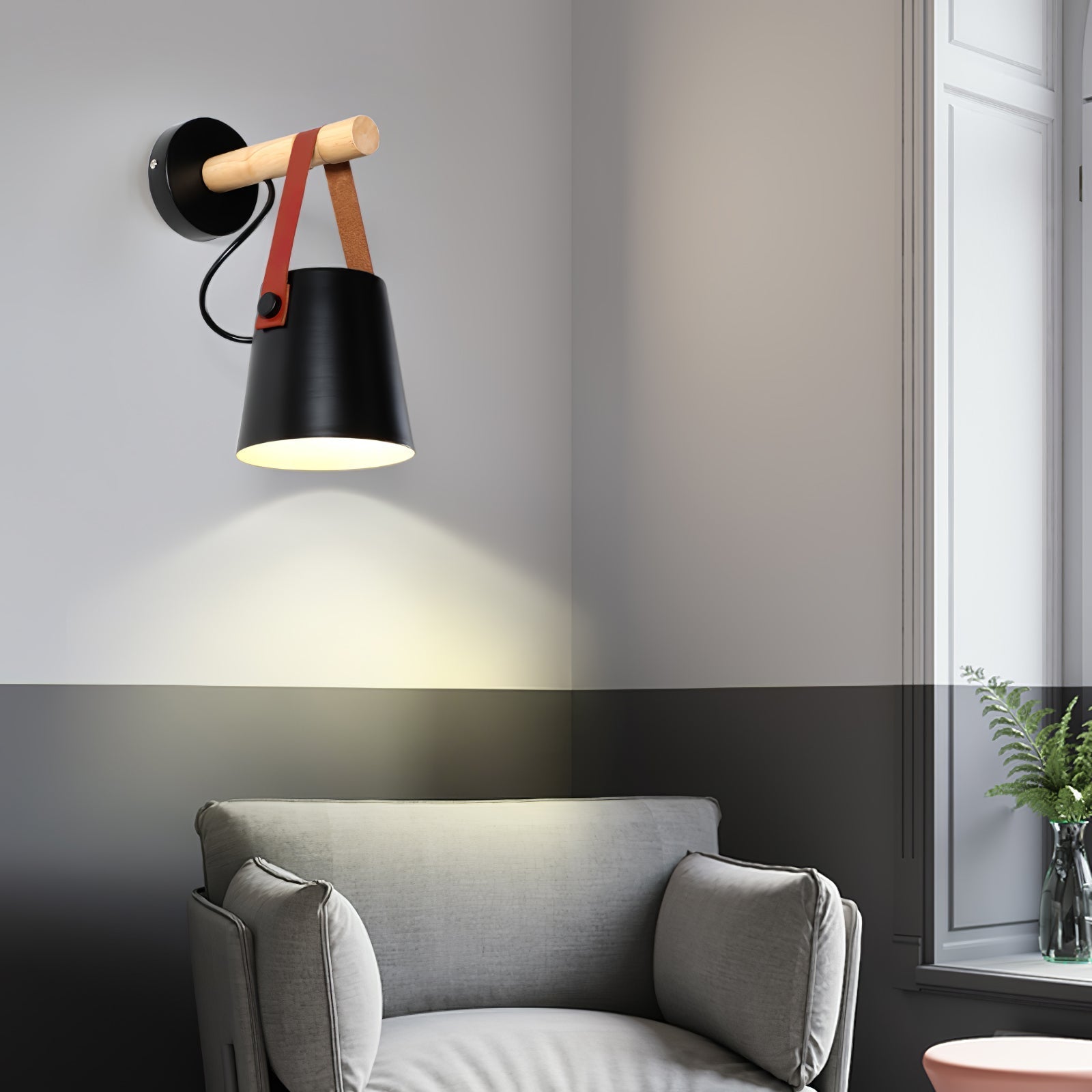 Konic Wandlamp - Stijlvolle Muurlamp Met Houten Accenten