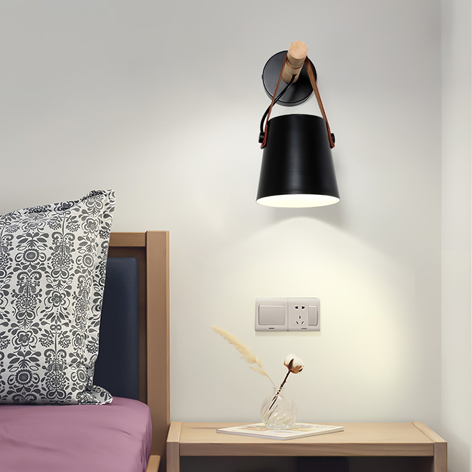 Konic Wandlamp - Stijlvolle Muurlamp Met Houten Accenten