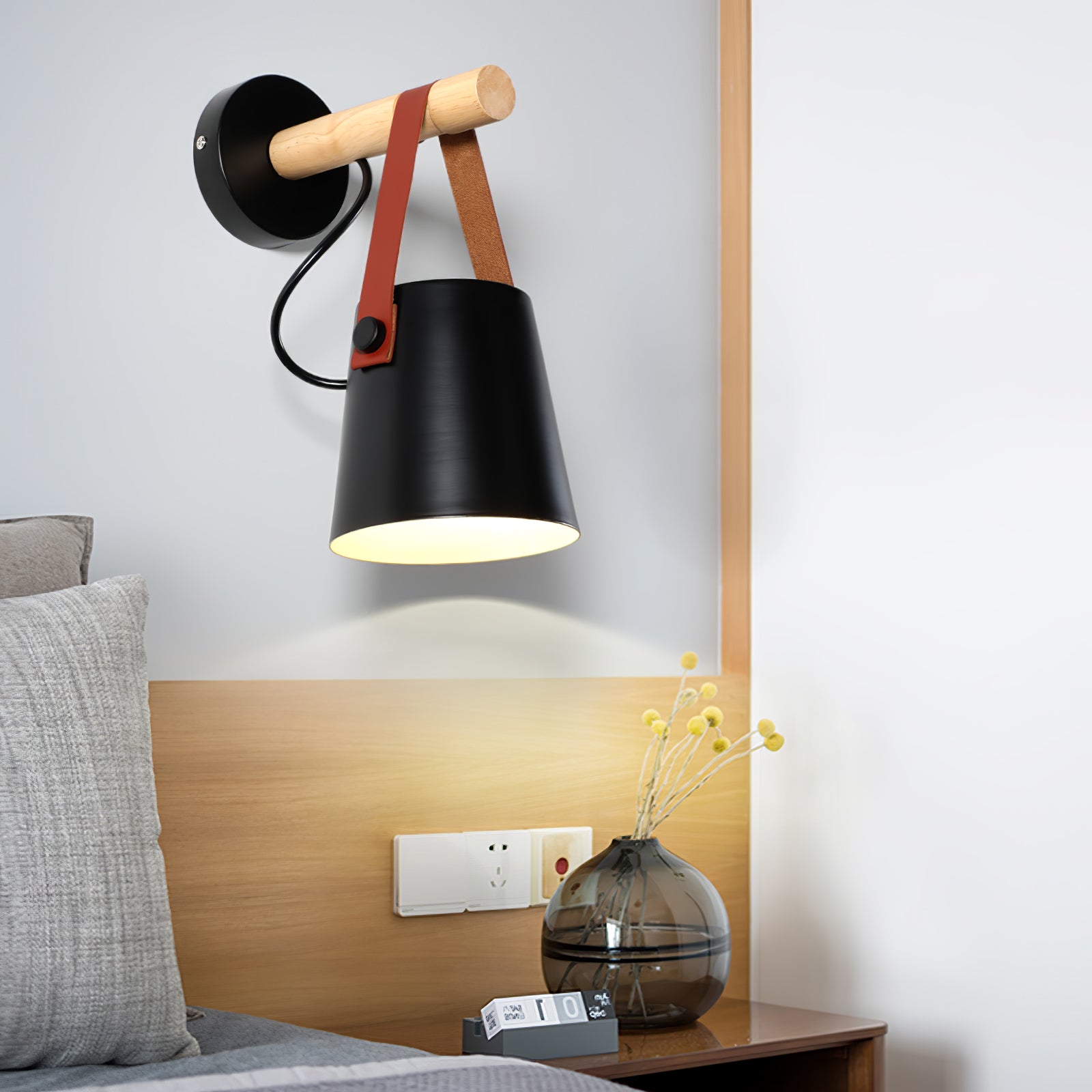 Konic Wandlamp - Stijlvolle Muurlamp Met Houten Accenten