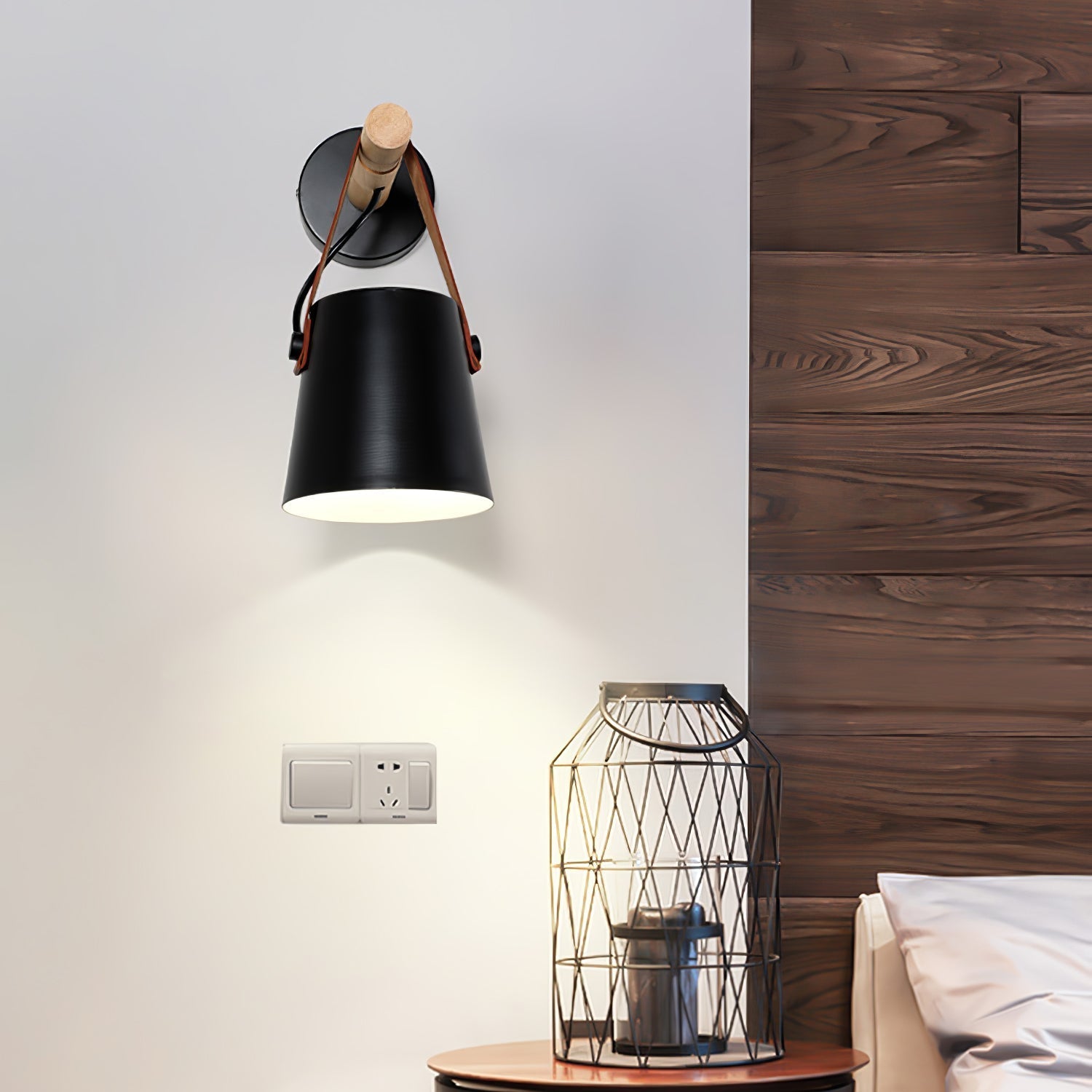 Konic Wandlamp - Stijlvolle Muurlamp Met Houten Accenten