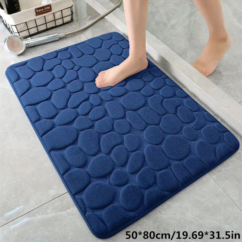 Zachte Badmat met Steeneffect - Absorberende Antislip Badmat voor Badkamer