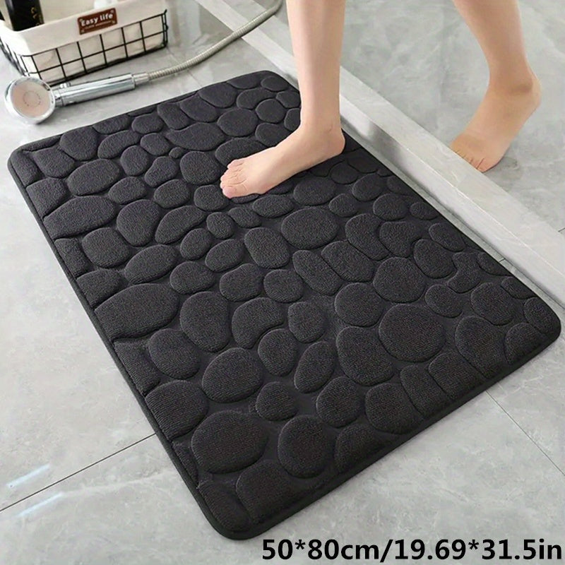 Zachte Badmat met Steeneffect - Absorberende Antislip Badmat voor Badkamer