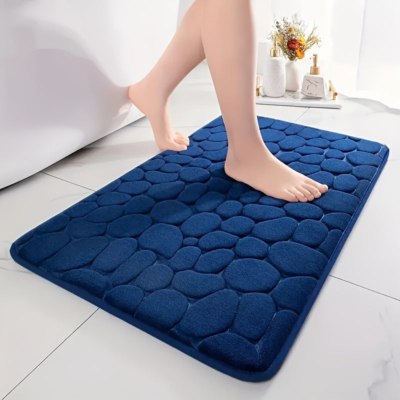 Zachte Badmat met Steeneffect - Absorberende Antislip Badmat voor Badkamer