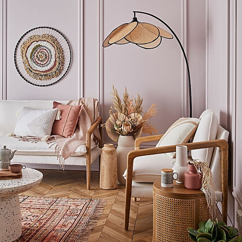 RattanLuxe Boogvloerlamp